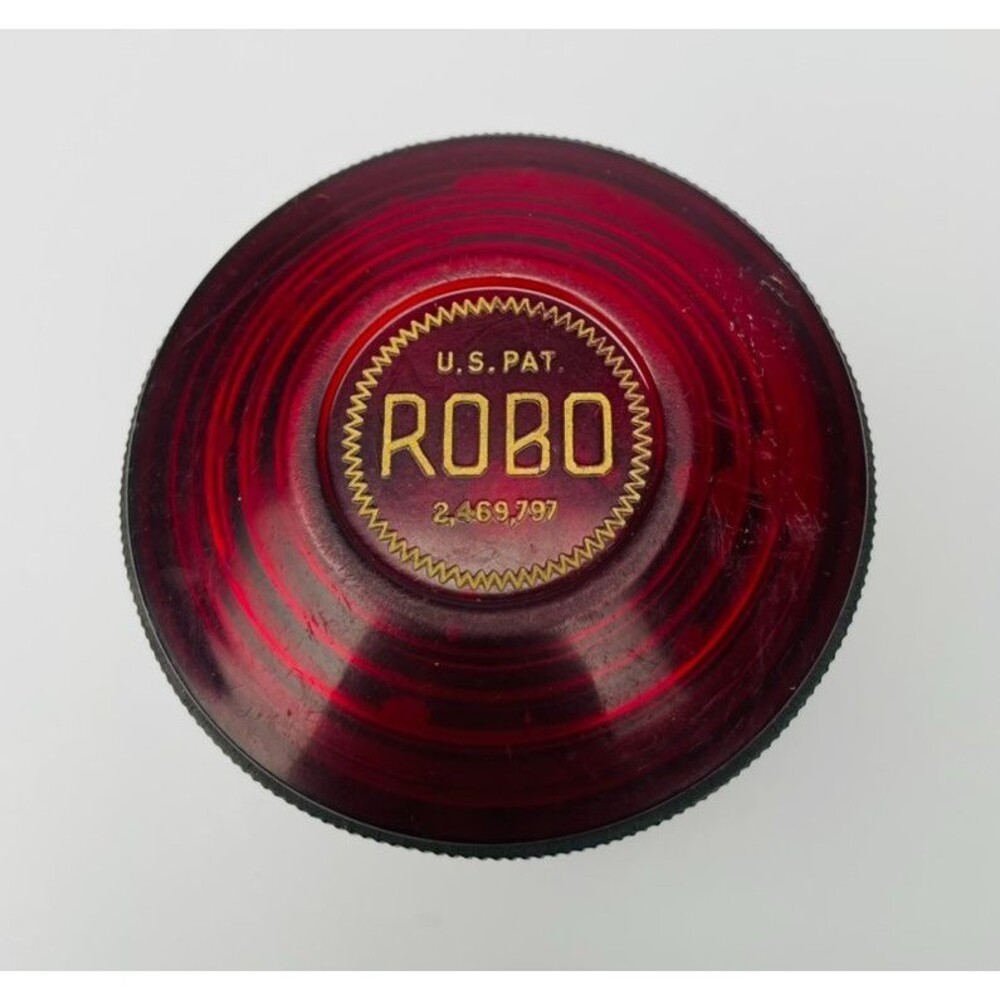 Vintage ROBO Red Lucite Handheld Rolling Knife Sharpener US Pat 2469797 1950s